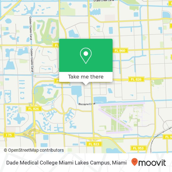 Mapa de Dade Medical College Miami Lakes Campus