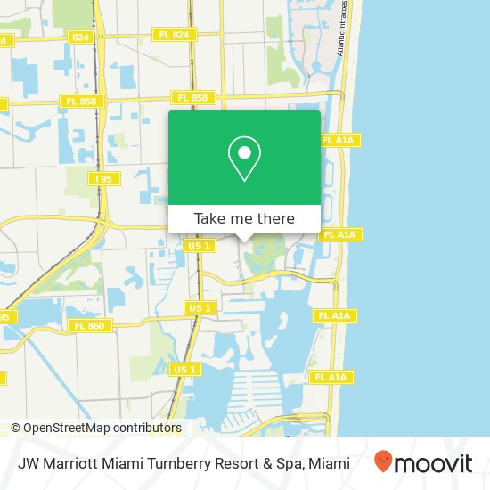 JW Marriott Miami Turnberry Resort & Spa map