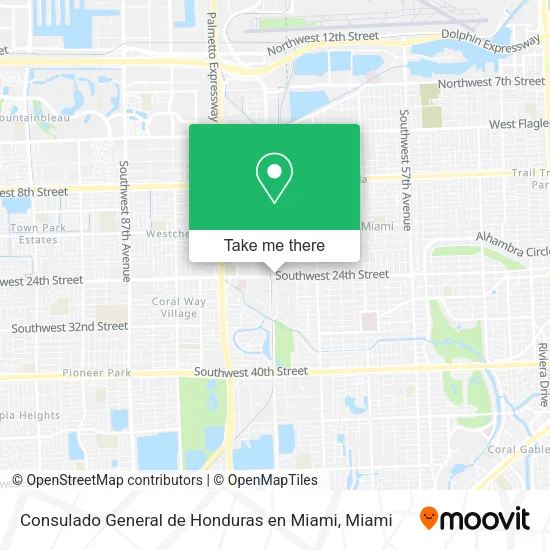 Consulado General de Honduras en Miami map