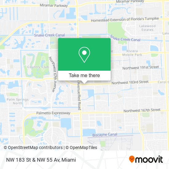 NW 183 St & NW 55 Av map