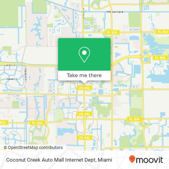 Coconut Creek Auto Mall Internet Dept map