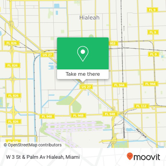 W 3 St & Palm Av Hialeah map