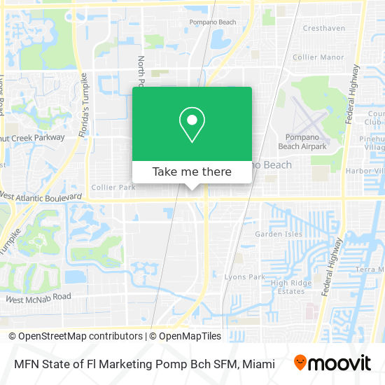 Mapa de MFN State of Fl Marketing Pomp Bch SFM