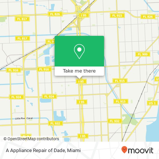 A Appliance Repair of Dade map