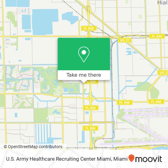 Mapa de U.S. Army Healthcare Recruiting Center Miami