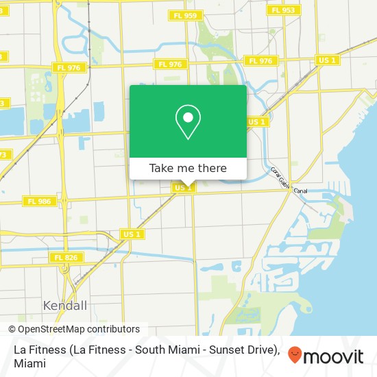 La Fitness (La Fitness - South Miami - Sunset Drive) map