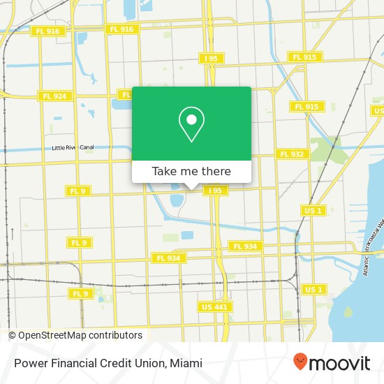 Mapa de Power Financial Credit Union