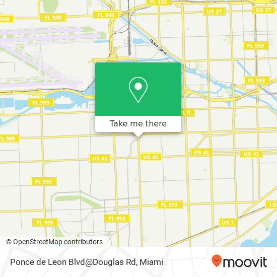 Mapa de Ponce de Leon Blvd@Douglas Rd