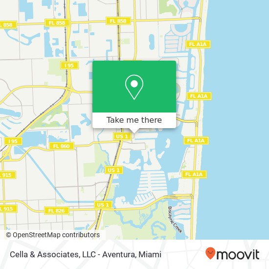 Cella & Associates, LLC - Aventura map