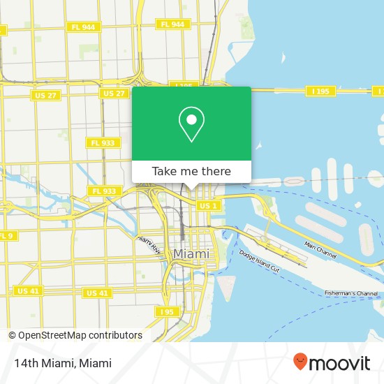 Mapa de 14th Miami