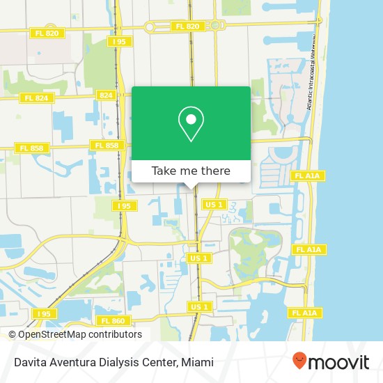 Davita Aventura Dialysis Center map
