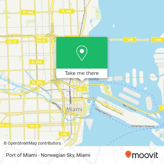 Port of Miami - Norwegian Sky map