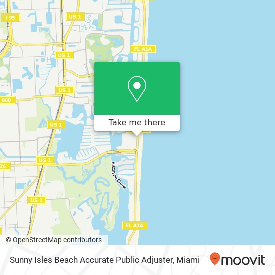 Mapa de Sunny Isles Beach Accurate Public Adjuster