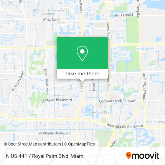 Mapa de N US-441 / Royal Palm Blvd