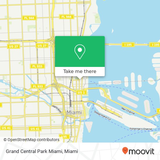 Mapa de Grand Central Park Miami