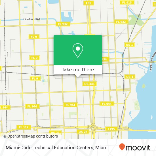 Mapa de Miami-Dade Technical Education Centers