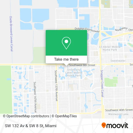SW 132 Av & SW 8 St map