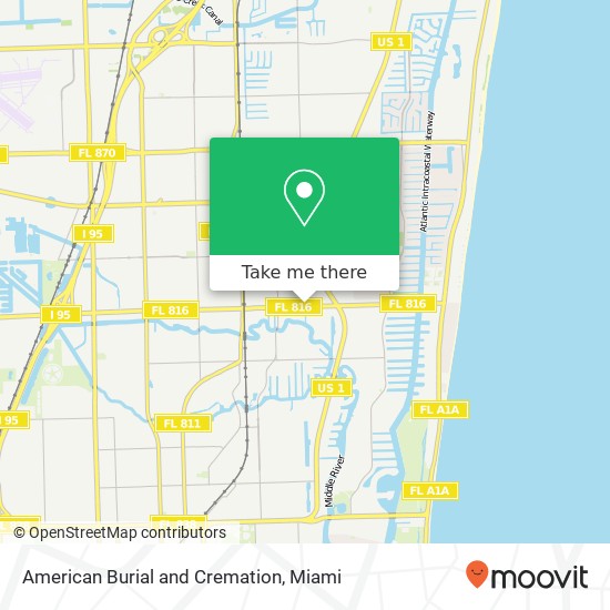 American Burial and Cremation map