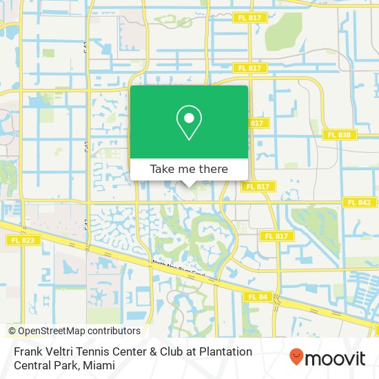 Frank Veltri Tennis Center & Club at Plantation Central Park map