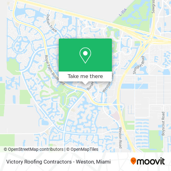 Victory Roofing Contractors - Weston map