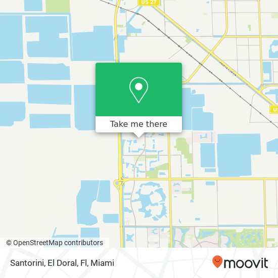 Santorini, El Doral, Fl map