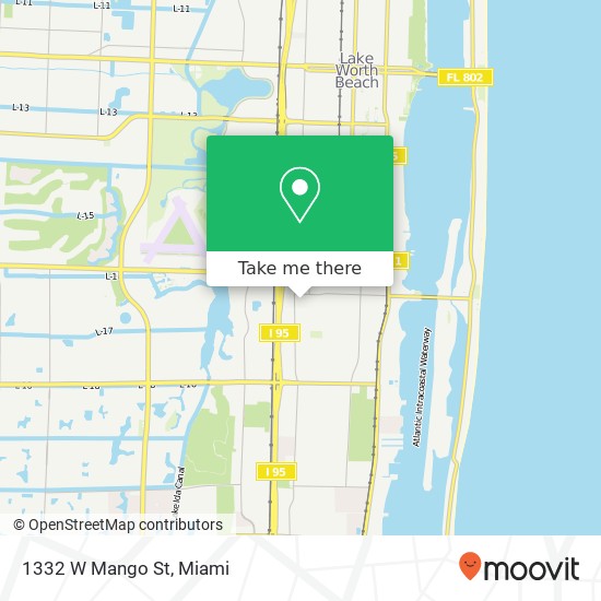 Mapa de 1332 W Mango St