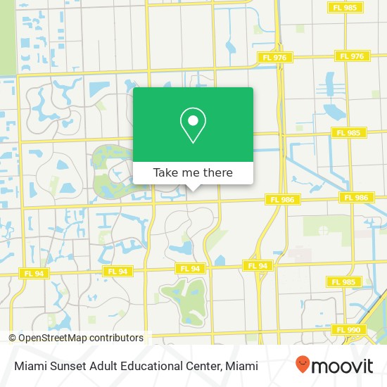 Miami Sunset Adult Educational Center map