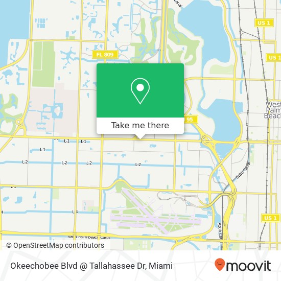 Okeechobee Blvd @ Tallahassee Dr map