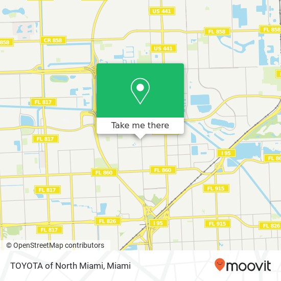 TOYOTA of North Miami map