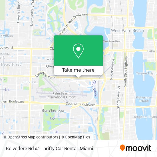Belvedere Rd @ Thrifty Car Rental map