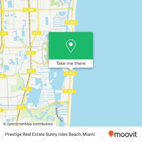 Prestige Real Estate Sunny Isles Beach map