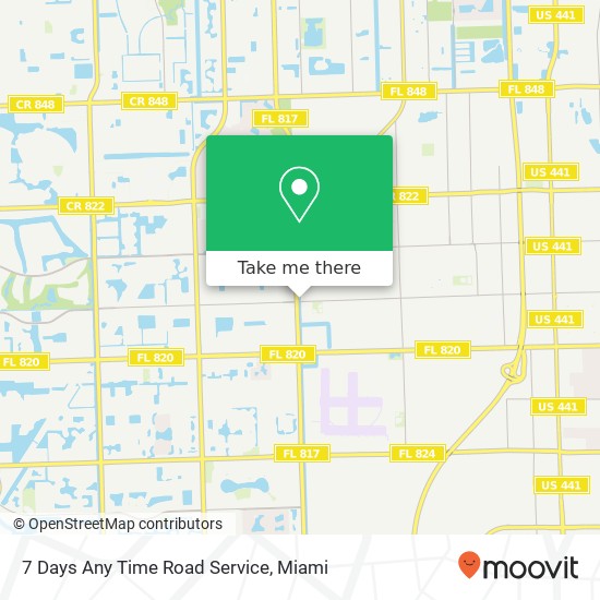 7 Days Any Time Road Service map