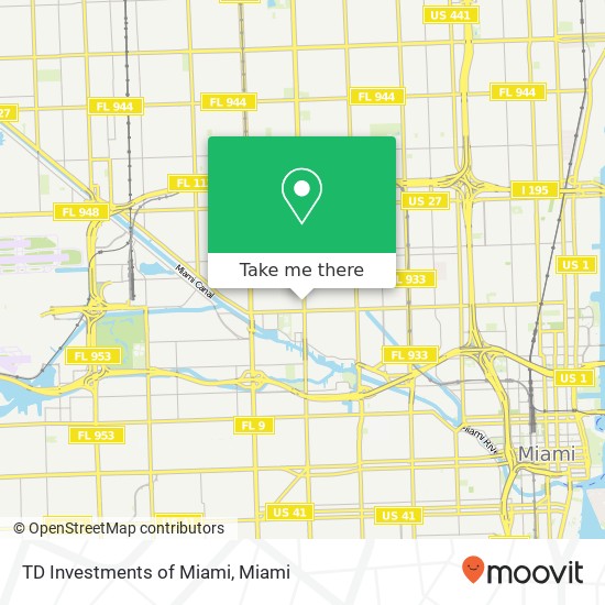 TD Investments of Miami map