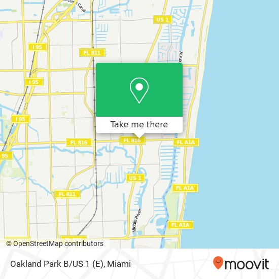 Oakland Park B/US 1 (E) map