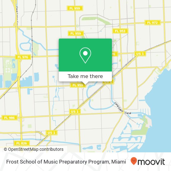 Mapa de Frost School of Music Preparatory Program