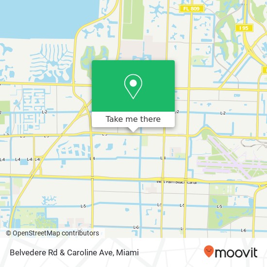 Belvedere Rd & Caroline Ave map