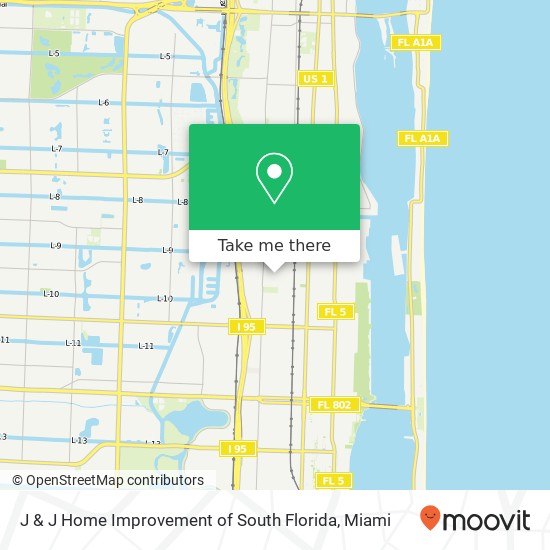 J & J Home Improvement of South Florida map