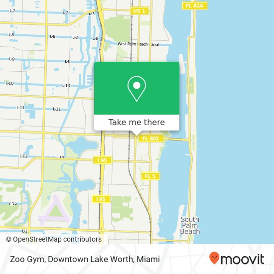 Zoo Gym, Downtown Lake Worth map