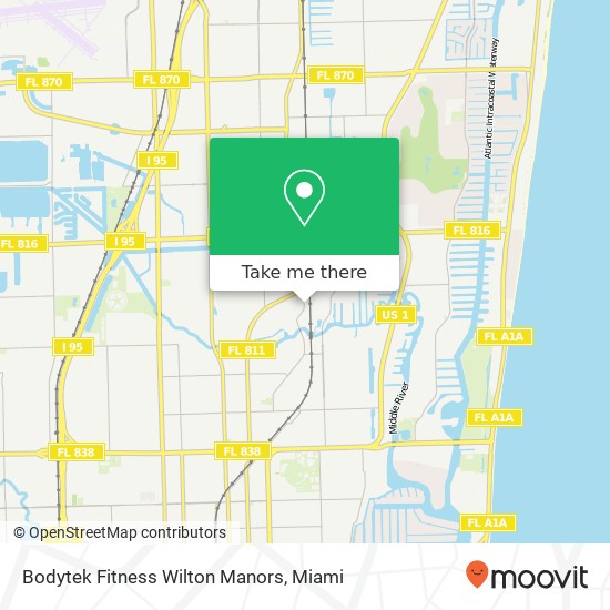 Mapa de Bodytek Fitness Wilton Manors