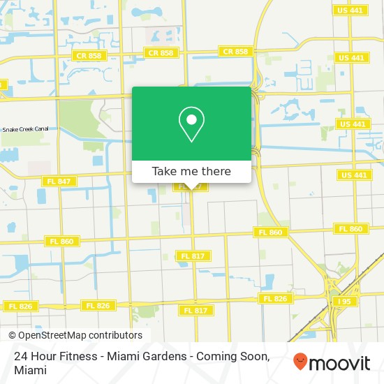 Mapa de 24 Hour Fitness - Miami Gardens - Coming Soon