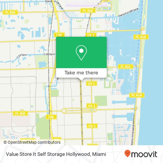 Mapa de Value Store It Self Storage Hollywood