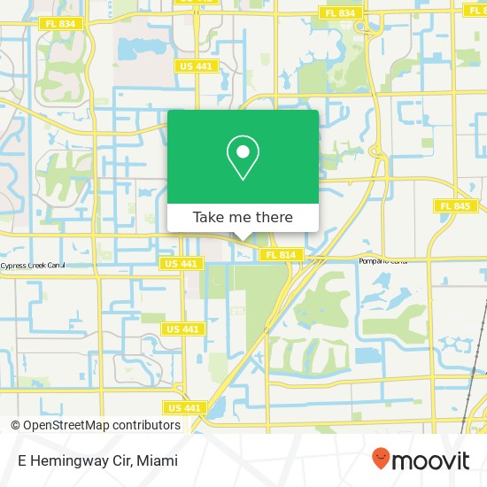 E Hemingway Cir map