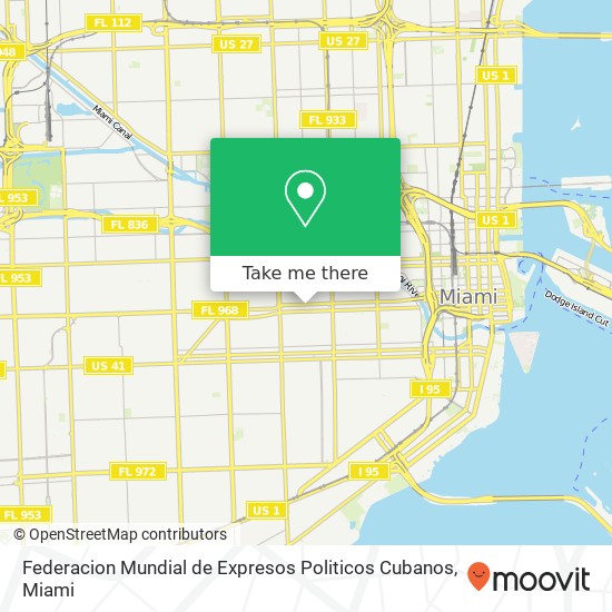 Federacion Mundial de Expresos Politicos Cubanos map