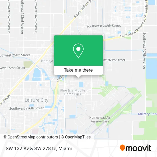 SW 132 Av & SW 278 te map
