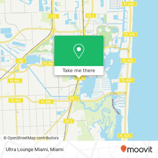 Ultra Lounge Miami map