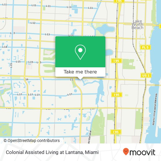 Colonial Assisted Living at Lantana map