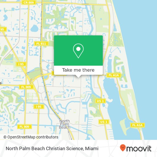 North Palm Beach Christian Science map