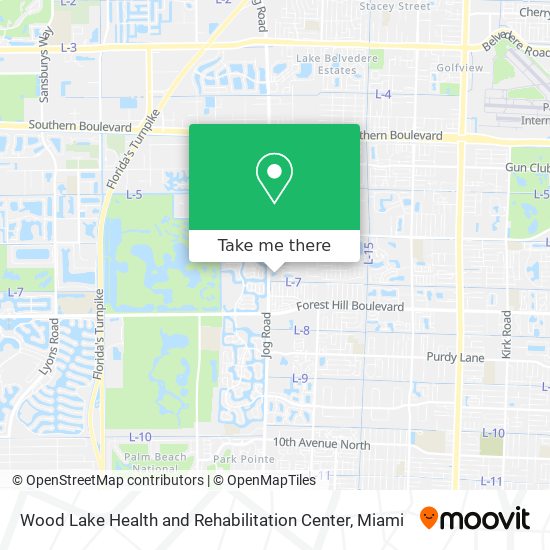 Wood Lake Health and Rehabilitation Center map
