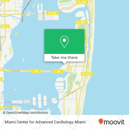 Mapa de Miami Center for Advanced Cardiology