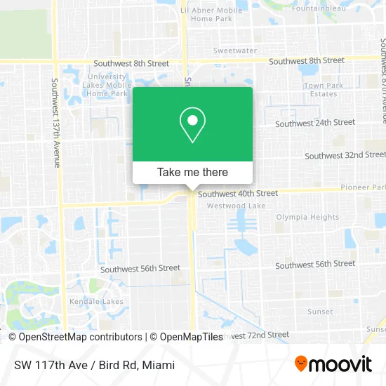 Mapa de SW 117th Ave / Bird Rd